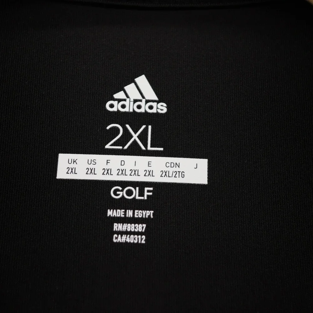 Adidas Golf Mens 2XL Black Quarter Zip Pullover Long Sleeve Shirt RN88387